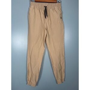 Hurley Kids Boys Size 14 16 Khaki Elastic Waist Cargo Pants Joggers Drawstring